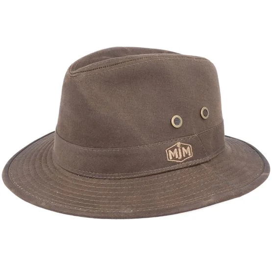 MJM Hats - Braun fedora Hut - Dijk Cotton Brown Hat - Herren Baumwollhut in Braun, Größe S 56cm