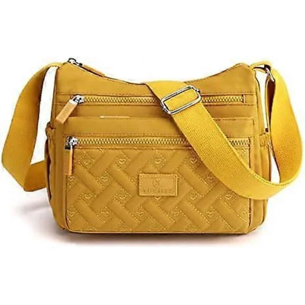 Women's Crossbody Bag, Multi-Pocket Crossbody Bag, Shoulder Bag, Travel Bag, Handbag (Yellow)