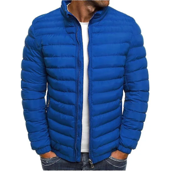 Herrejakker Mode Herre Pufferjakker Ensfarvet Jakke Bomuldsforet Jakke Elegant Bomuldsforet Jakke Varm Bomuldsforet Jakke Farve Jakke