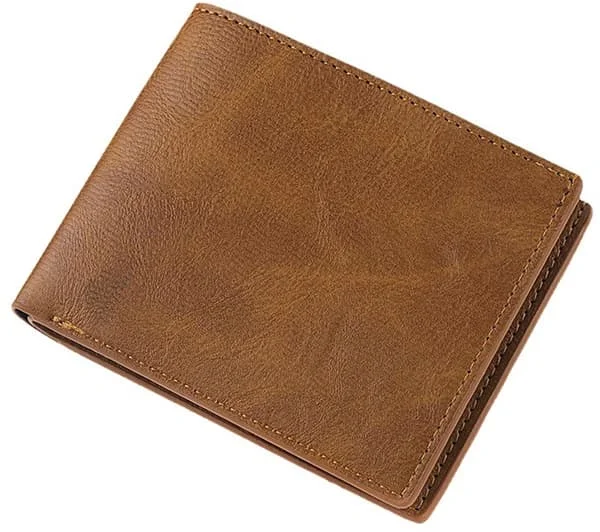 Men's Wallet - Bi-fold Wallet - Minimalist Business Wallet - Everyday Wallet - With Card Slots - Light Brown