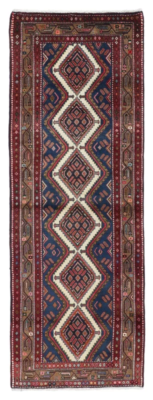 Orientalischer Asadabad Teppich 95X266 Läufer Dunkelrot/Schwarz Wolle