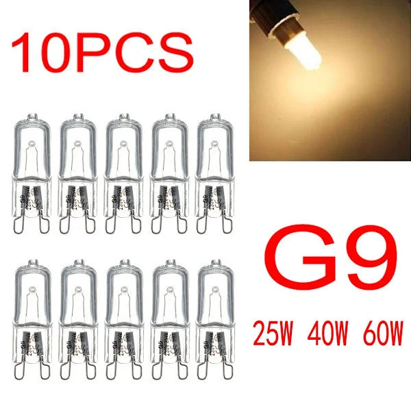 10-pack G9 halogen bulbs 220-240V 25W 40W 60W warm white light Optimal lighting 40W