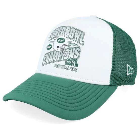 New Era - NFL Wit trucker Cap - New York Jets Super Bowl Green/White A-frame Trucker @ Hatstore
