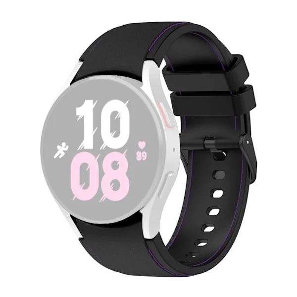 Samsung Galaxy Watch 5 / 4 / 3 (41mm) silikoninen ranneke - Musta / Musta