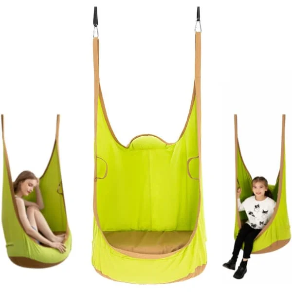 Oppgradert Hengende Pod Swing Stol for Barn med Oppblåsbar Pute