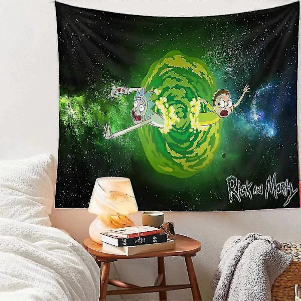 Rick And Morty Theme Tapestry Bedroom Wall Hanging Wallpaper Decoration D 130*150CM