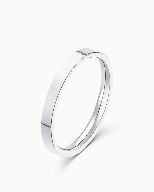 Gladde Ring voor Haar Millie 950 Platina 3mm - Verlovingsringen & Trouwringen van Vanbruun