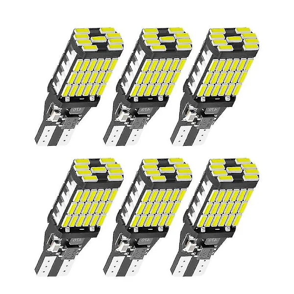 2/6x T15 Led W16w Pærer Canbus Obc Feilfri Led Ryggelys 921 912 W16w Led Pærer Bil Ryggelys Xenon Hvit 12v Ingen Feil (dp) [DB]