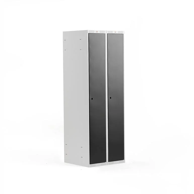 Clothes locker CLASSIC, 2 modules, 1740x600x550 mm, black