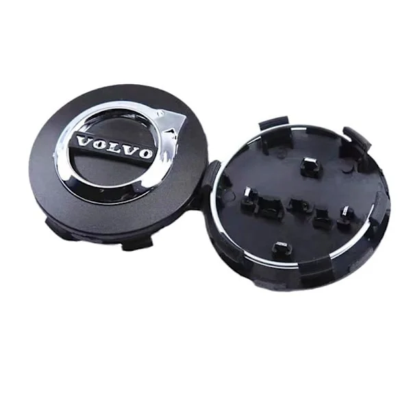 Passar till Volvo navkapsel 65mm däckcenterkåpa märke (4 st)(svart)