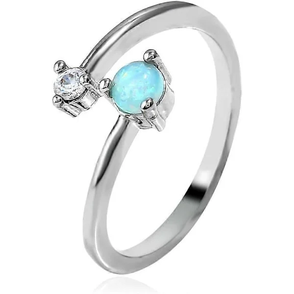 1X Dame Ring Smykker Sølv Diamant Justerbar Åben Ring Bryllupsfest Tommelfinger Knoring