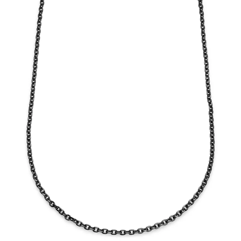 Essentials | 4 mm Gunmetal Black Cable Chain Necklace for Men - Chain necklaces