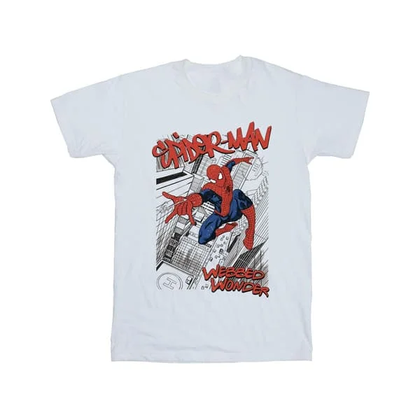 Marvel Herr Spider-Man Sketch City T-Shirt 5XL Vit