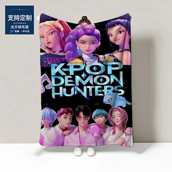 K-Pop Demon Hunters 3D-painettu fleecetakki | Pehmeä flanellipeitto *130*150cm*01 1 130*150cm