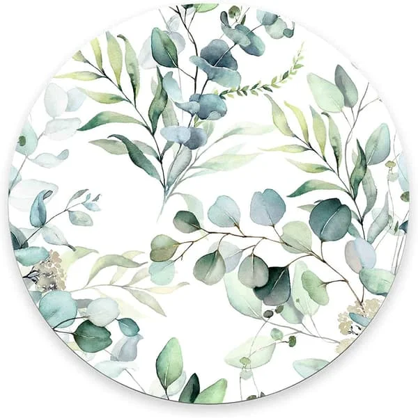 Cute Mouse Pad with Design, Round Grass Blade Mat, Small Non-Slip Rubber Gaming Mats, Personalized Mat for Office and Home
