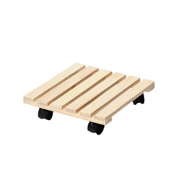 Suunnittele itse Kukkateline 30 x 30 cm I Rullakko massiivipuusta, luonnonvärinen I Kantavuus 100 kg
