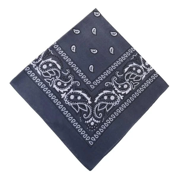 Bandana huivi huivi nuuska kangas paisley kuvio tummanharmaa