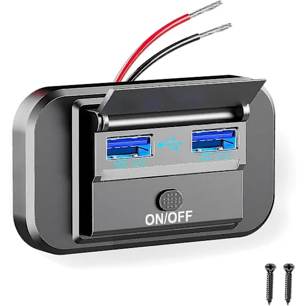 12v Usb-uttag Dubbel Snabbladdning 3.0 Bil Usb-portar: 12 Volt Strömuttag Usb Panel Väggmontering Billaddare Uttag För Marine Rv Motorcykel Båt Bil 