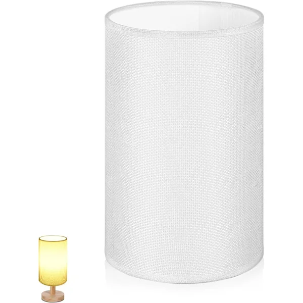 Vit Lampskärm - Liten Lampskärm Linne Lampskärm E27 Lampskärmar för Bordslampor, Golvlampor, Sänglampa, Vägg