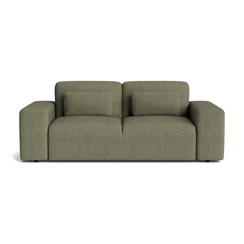 Messina 2.5 personers sofa - Mito Grøn - Komfortabel sofa med Nozag fjedre, massiv eg, 212x107x80cm - Grøn Sofa
