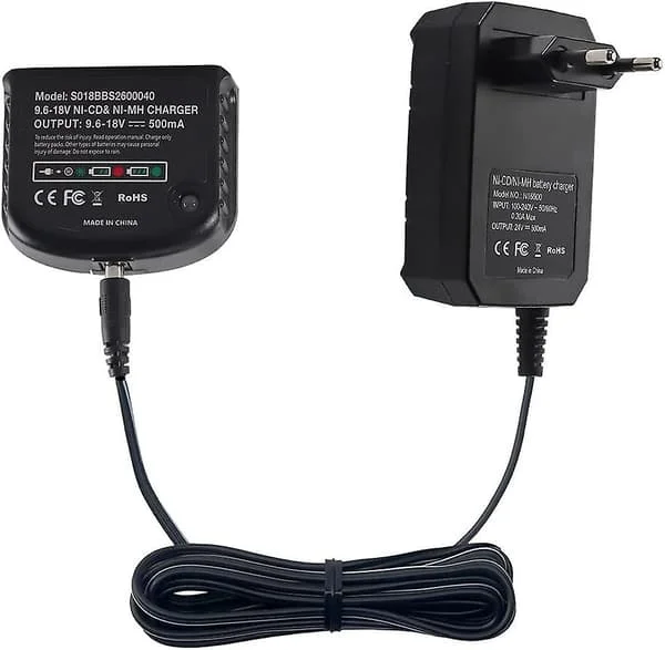 Ersättningsladdare Kompatibel med Black & Decker 9.6v 12v 14.4v 18v Nicad Nimh Batteri Hpb18-ope Hpb18 Hpb14 Hpb12 Hpb96 244760-00 A1718 Fsb18