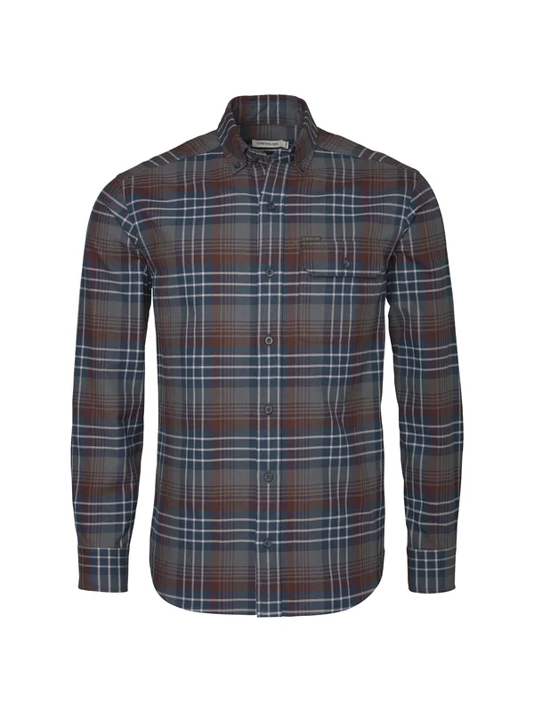 Chevalier - Chevalier Falcon Flanell Skjorta - Herr Brun Checked - Flanellskjorta