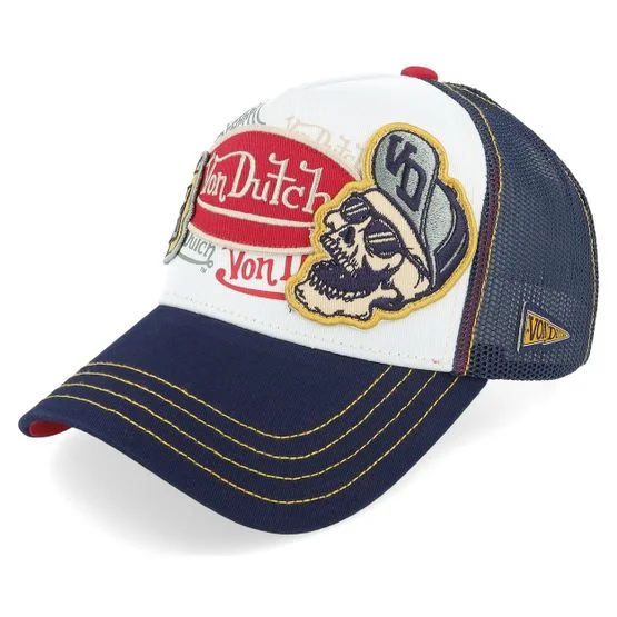 Von Dutch - White trucker Caps - Multipatches Black/White Trucker @ Hatstore