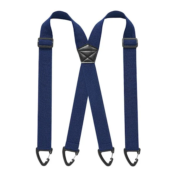 Men's Suspenders X-Shape - 3.8 cm Wide Elastic Strap with 4 Carabiner Hooks - Adjustable Non-Slip Suspenders for Work Trousers