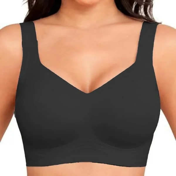 Dam BH Jelly För Push Up Utan Bygel BH Bekväm Mjuk Smörig Yoga Bralette Vardag Sport T-shirt Svart