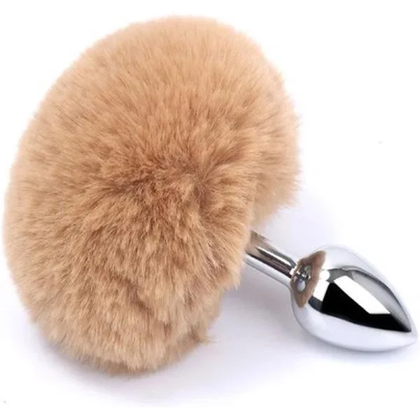 Kaninhale - Buttplug - Fluffy Kaninhale - Sexlegetøj - Lysebrun