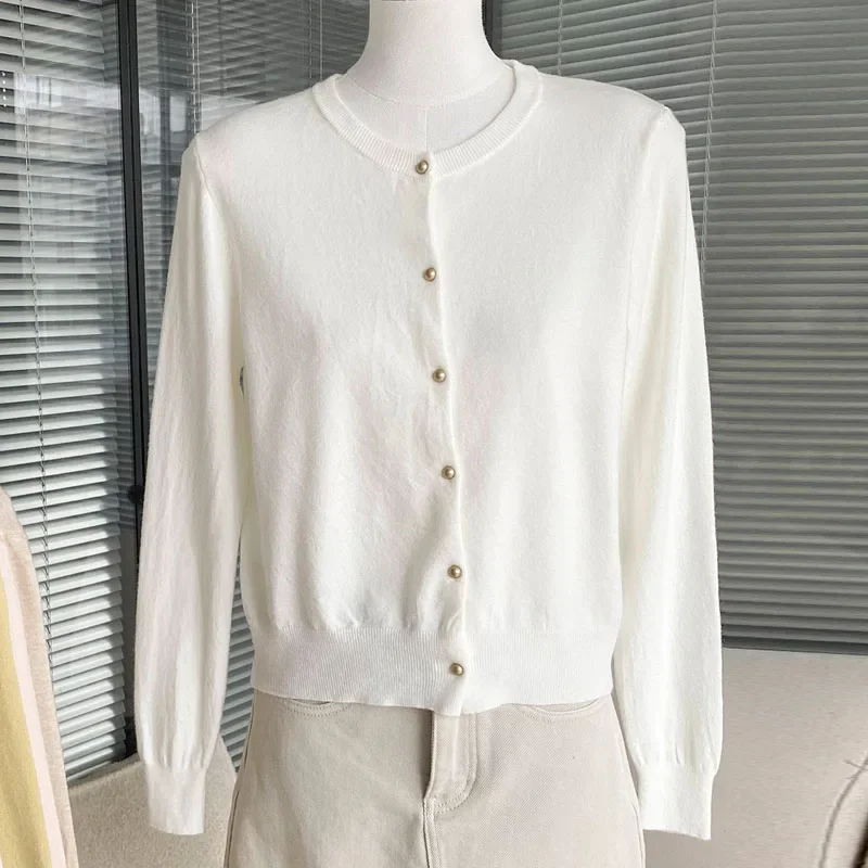AliExpress - Gestrickte Pullover Frauen Strickjacken Neue Lange Hülse O-ansatz Weiß Stricken Pullover Strickjacke Frauen Tops Pullover Frauen Kleidung