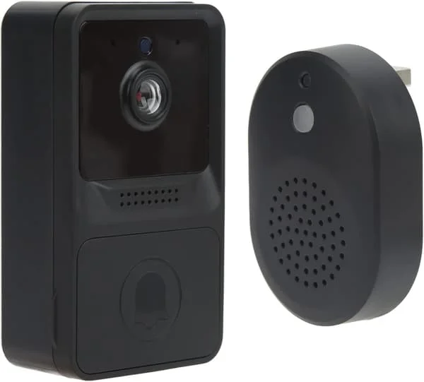 Trådlös dörrklocka med kamera, utomhus WiFi-dörrklocka med ringsignal, PIR-rörelsedetektering, tvåvägsljud, videodörrklocka