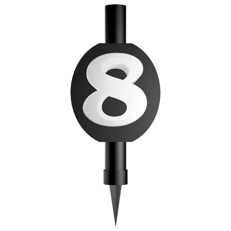 Svart Isfakkel med Tallet 8