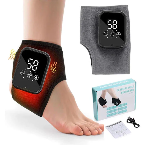 3-i-1 fodmassager, bærbar fodmassageapparat, elektrisk USB genopladelig fodmassage med 3 tilstande 5 varmeniveauer, til smertefrie og vitale ben