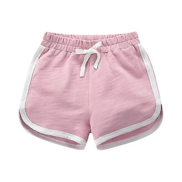 Pojkar Flickor 100% Bomull Sportshorts Sommar Kontrast Kantning Delfin Shorts Barn Atletisk Gym Kläder