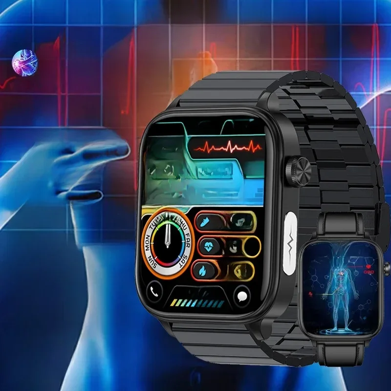 AliExpress - 2025 neue AI-Diagnose Blutfette Harnsäure Körpersammensetzung Test Smart Watch für Männer EKG + PPG Bluetooth Anruf Gesundheit Smartwatch