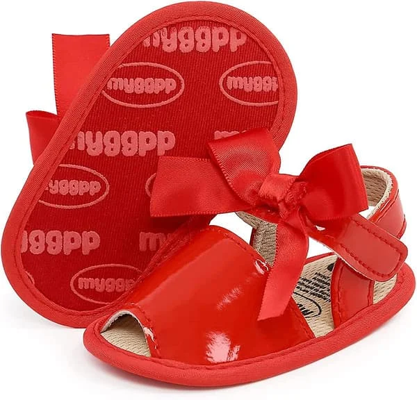 Spädbarn Baby Flickor Sommar Sandaler Med Blomma Mjuk Sula Nyfödd Småbarn Första Walker Spjälsäng Klänning Skor
