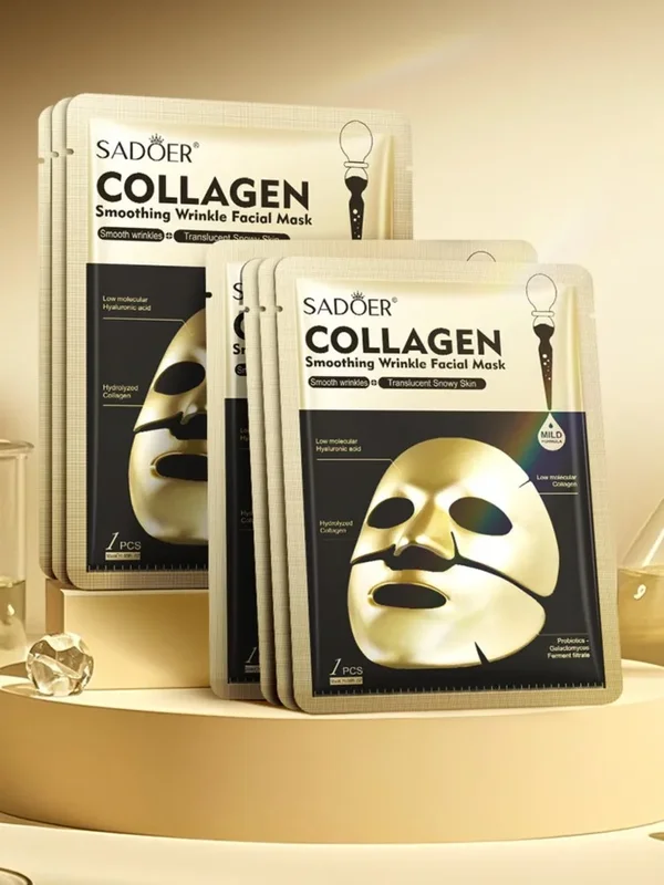 AliExpress - SADOER Goldene Kollagen-Gesichtsmasken, feuchtigkeitsspendend, Anti-Aging, Anti-Falten, Gesichtsmaske, Blatt, Kollagen-Masken, 