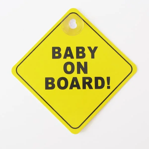 2-pakning Baby Bil Varselskilt (Bokstavstype, 12*12cm), Baby Bil V