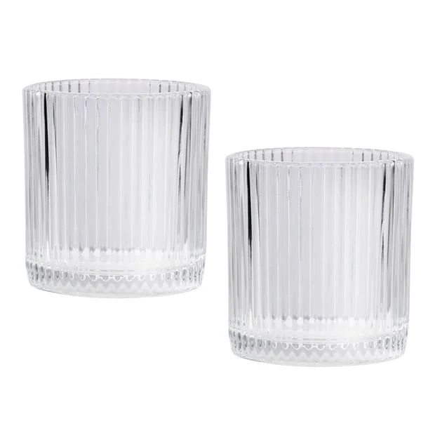 Ribbet drikkeglass 320 ml 2-pk / ribbet glass til vann og drikke / drikkeglass til hverdag og fest