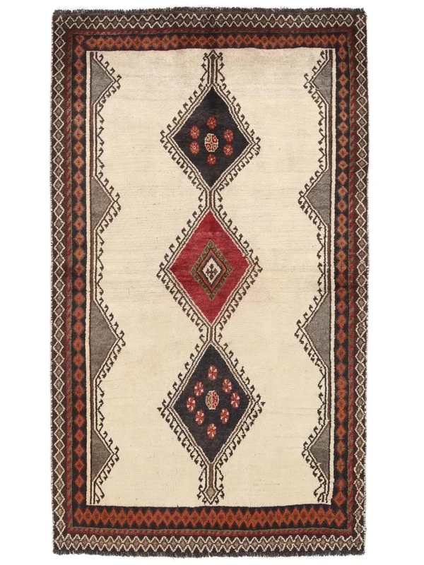 Orientalisk Shiraz Matta 132X229 Beige/Svart (Ull, )