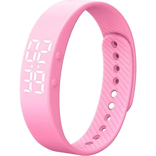 Fitnessur til kvinder, mænd, skridttæller, ur, skridttæller, kalorieberegner, afstand, teenagere, ur, alarm, digital fitness-tracker, pink