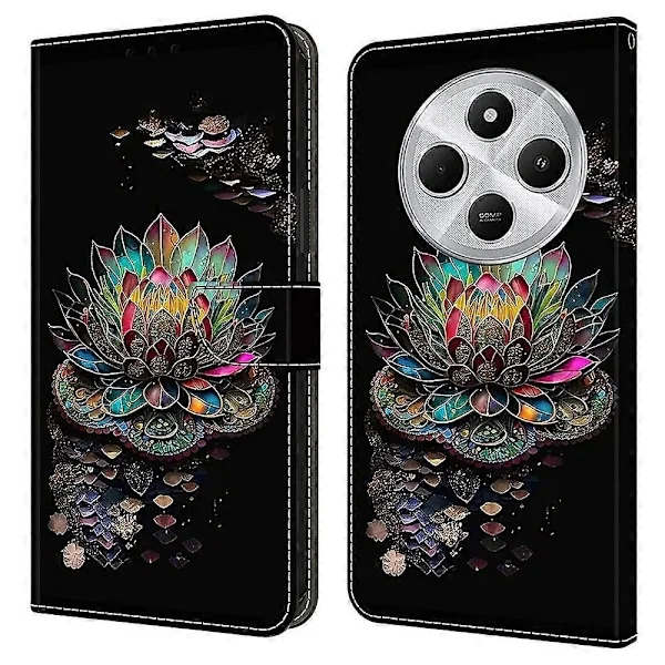 TPU+PU Læder Flip Telefon Cover Til Xiaomi Redmi 14C 4G/14R 5G/Poco C75 4G Mønster Printet