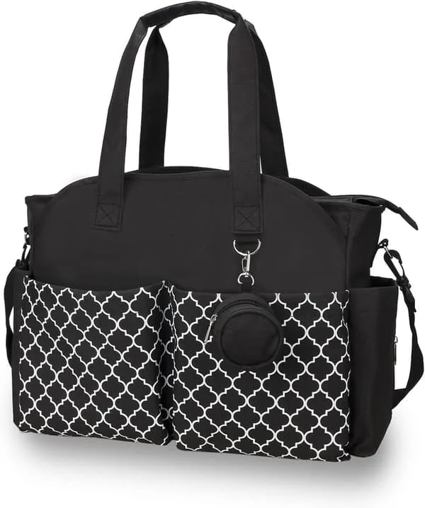 Baby Care Bag Handbag Diaper Bag with Changing Pad and Shoulder Strap Portable Waterproof Large Capacity 46 * 14 * 29 cm-FO-