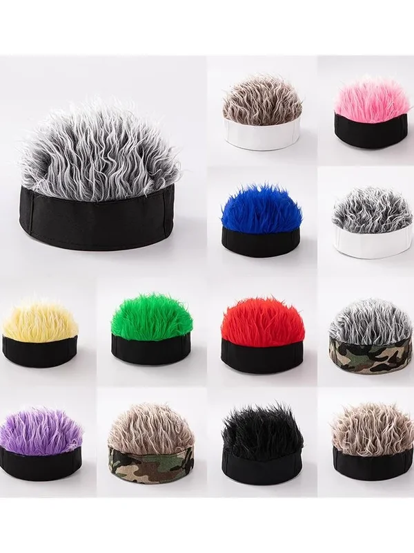 AliExpress - CamSolomon-Perruques de chapeau de faux cheveux pour hommes et femmes, Bonnet, Toupet, Sports de plein air, Rock, Punk, Street Wig, 1Pc