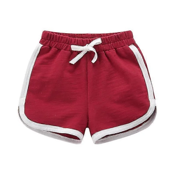 Pojkar Flickor 100% Bomull Sportshorts Sommar Kontrast Kantning Delfin Shorts Barn Atletisk Gym Kläder