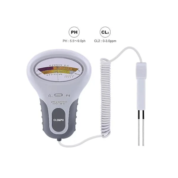 [CA] Testeri 2 in 1 Veden laatu pH Klooritaso Kannettava Digitaalinen pH-mittari Uima-allas Spa Analyyttinen instrumentti