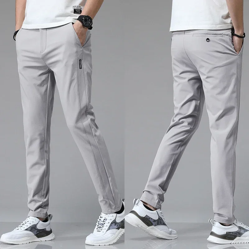AliExpress - 5 couleurs printemps été Ultra-mince hommes Stretch mince pantalon droit décontracté de haute qualité mode respirant Golf sport pantalon