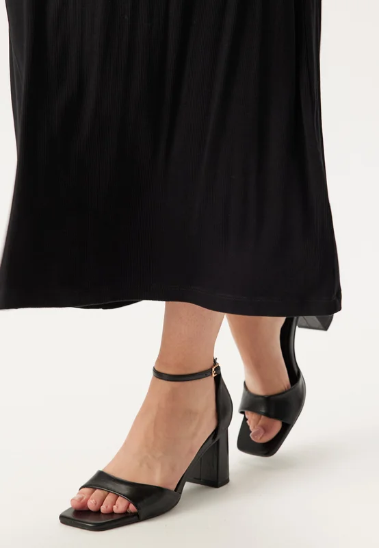 BUBBLEROOM-Mid Heel Sandal-Black-36