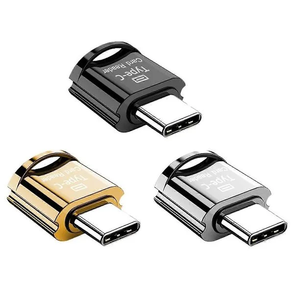 USB C Micro-SD Card Reader, TF Card/Memory Card Reader Adapter 3-pack, Portable OTG Memory Card for W